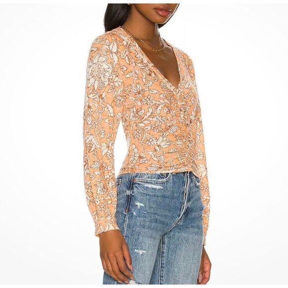 Free People Say The Word Blood Orange Top - Picture 2 of 11